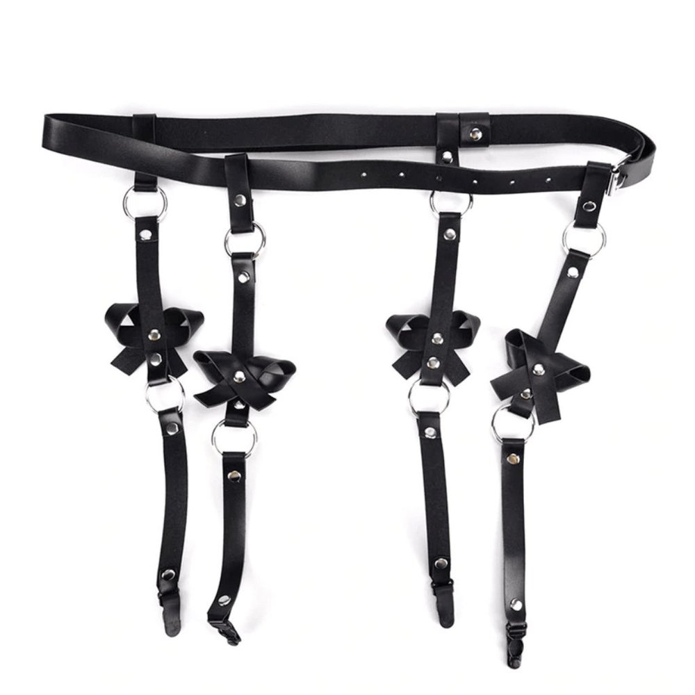 New Black Bow Garter Belt. - Picture 3 of 10